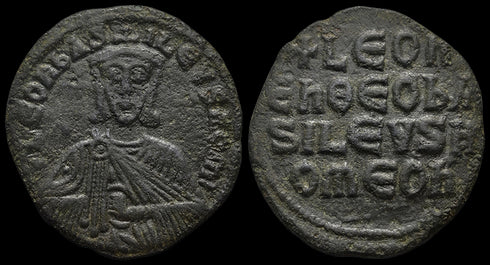 Ancient Byzantine coin of Leo VI The Wise minted in Constantinople